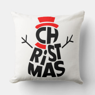 Christmas Snowman Word Art Kudde
