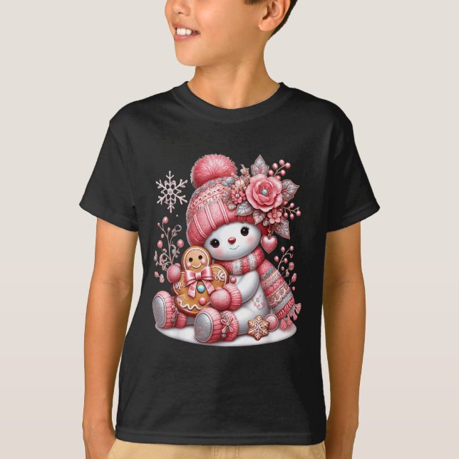 Christmas Snowperson  T Shirt (Framsida)