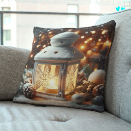 Christmas Snowy Lantern Serenity Kudde