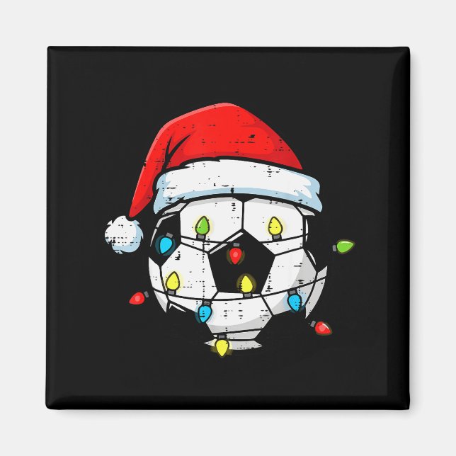 Christmas Soccer Ball Santa Xmas Football Srt Men  Magnet (Framsidan)