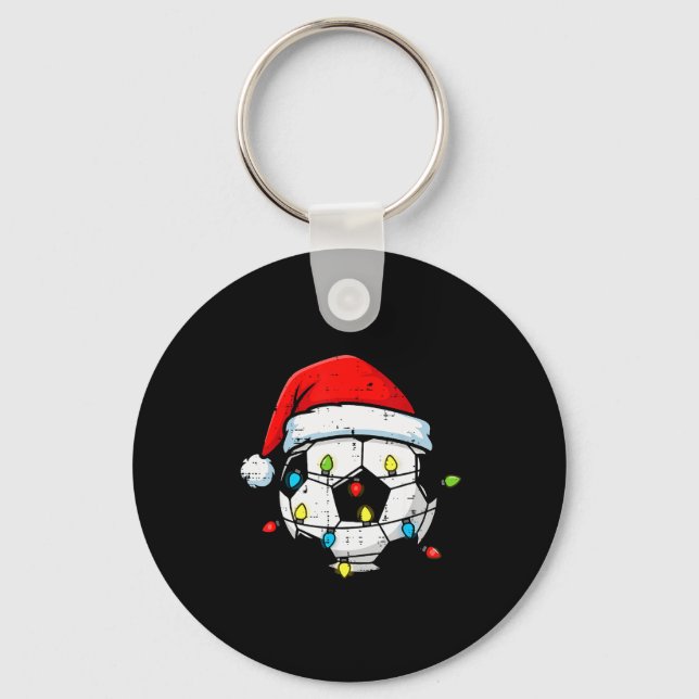 Christmas Soccer Ball Santa Xmas Football Srt Men  Nyckelring (Framsida)