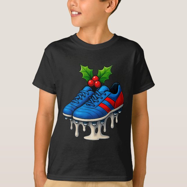 Christmas Soccer Cleats Ice Cream Drip Xmas  T Shirt (Framsida)