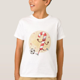 Christmas Soccer Player Candy Cane T Shirt