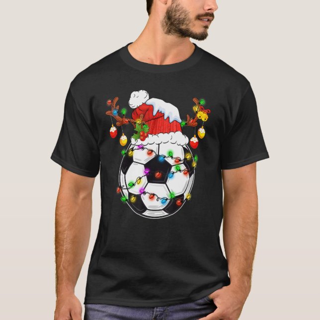 Christmas Soccer Snow Holiday Sport Lover Soccer P T Shirt (Framsida)