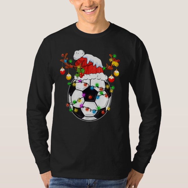 Christmas Soccer Snow Holiday Sport Lover Soccer P T Shirt (Framsida)