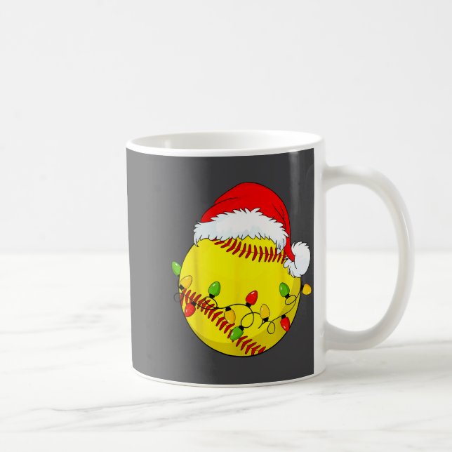 Christmas Softball Xmas Santa Srts Hat Mens Womens Kaffemugg (Höger)