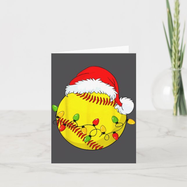 Christmas Softball Xmas Santa Srts Hat Mens Womens Kort (Framsida)