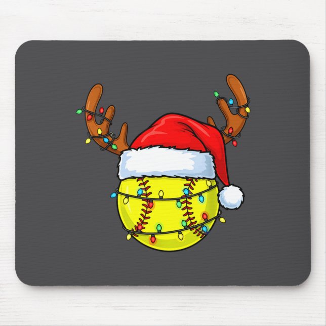 Christmas Softball Xmas Santa Srts Hat Mens Womens Musmatta (Framsidan)
