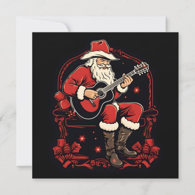 christmas, som spelar gitarr julkort (Framsida)