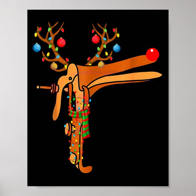Christmas Speculum Reindeer Funny Xmas Nurse Midwi Poster (Framsidan)