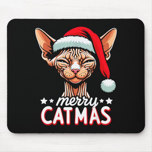 Christmas Sphynx Cat Merry Catmas Santa Hat Xmas  Musmatta (Framsidan)