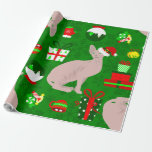 christmas sphynx cat Santa sphinx Presentpapper<br><div class="desc">sphynx cat,  sphinx cat, tomcat,  christmas cat,  cat, christmas sphynx, christmas sphinx, Tomt sphynx, Tomt sphinx, ful christmas, elf, hårlös cat</div>