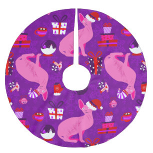 christmas sphynx cat Santa sphinx rosa Julgransmatta Borstad Polyester