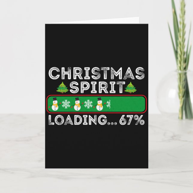 Christmas Spirit Loading 67 Six Seven Meme Funny S Kort (Framsida)