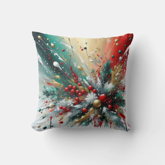 Christmas Splatter / Snowflakes  Kudde (Framsida)