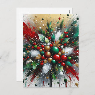 Christmas Splatter / White Bursts Helg Vykort