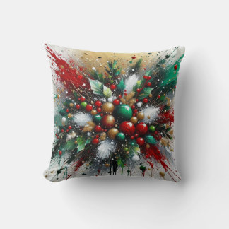 Christmas Splatter / White Bursts Kudde
