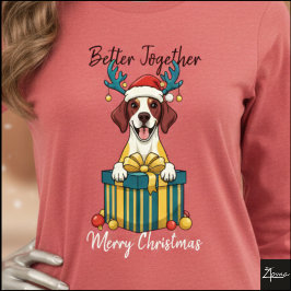 Christmas Spotted Pointer Gift Graphic No Scarf T Shirt