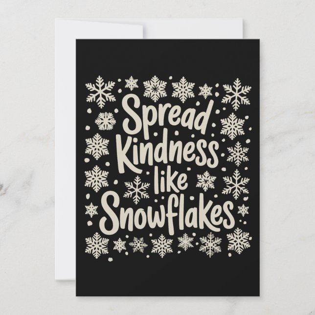 Christmas Spread Kindness Like Snowflakes Xmas Julkort (Framsida)