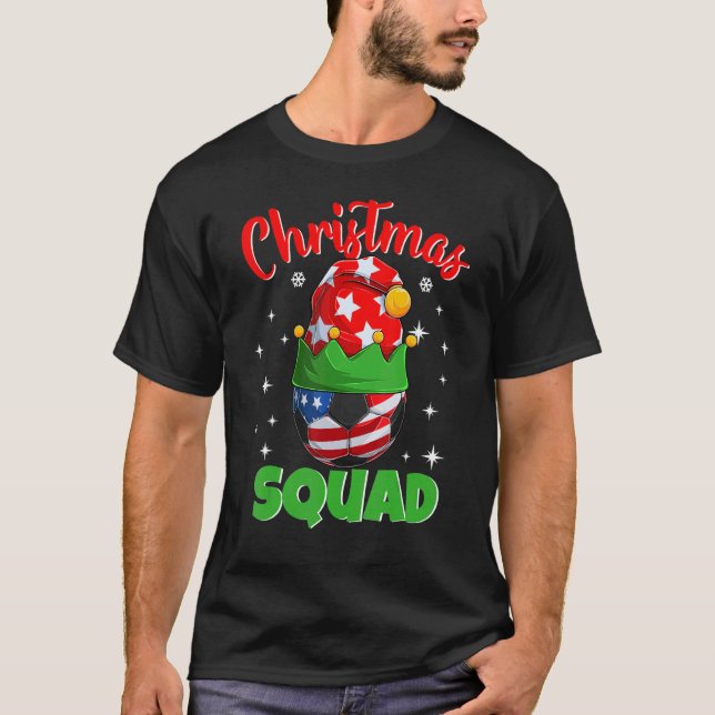 Christmas Squad   Elf Soccer Family Matching Pajam T Shirt (Framsida)