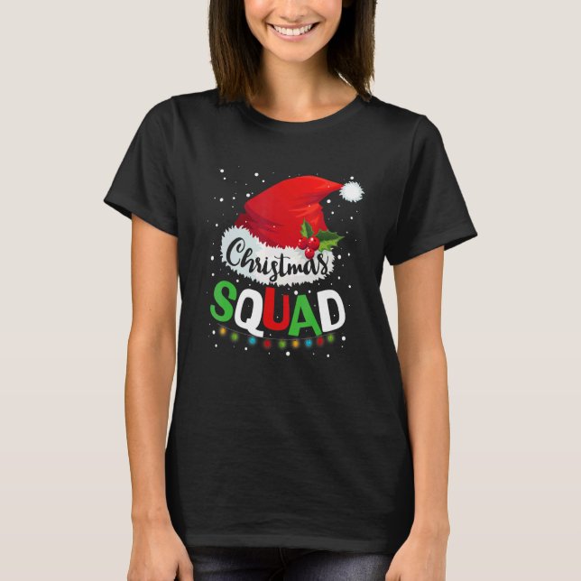 Christmas Squad Family Matching Pajamas Xmas T Shirt (Framsida)