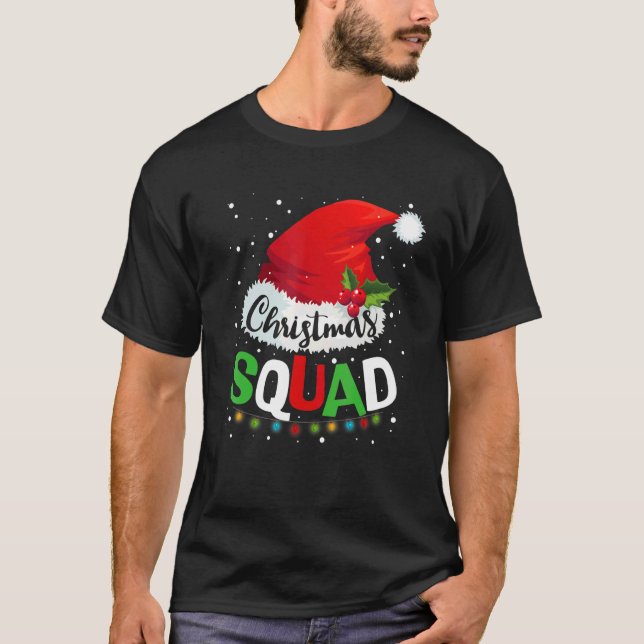 Christmas Squad Family Matching Pajamas Xmas T Shirt (Framsida)