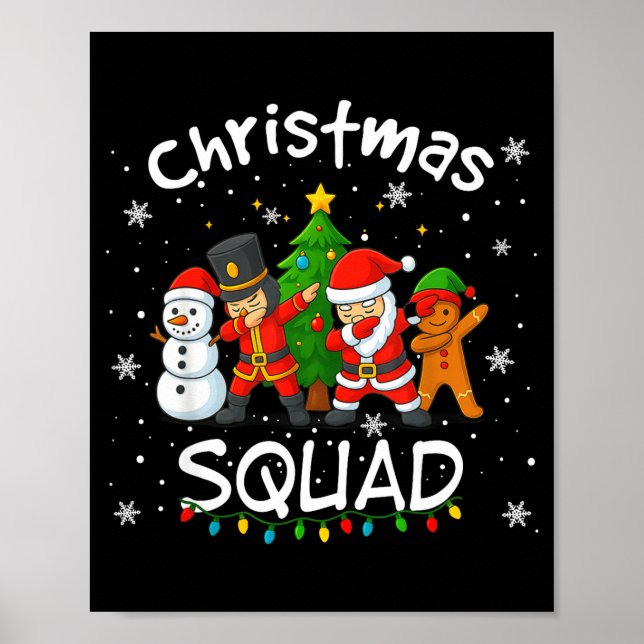 Christmas Squad Funny Matching Santa Reindeer Snow Poster (Framsidan)