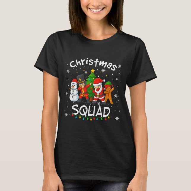 Christmas Squad Funny Matching Santa Reindeer Snow T Shirt (Framsida)