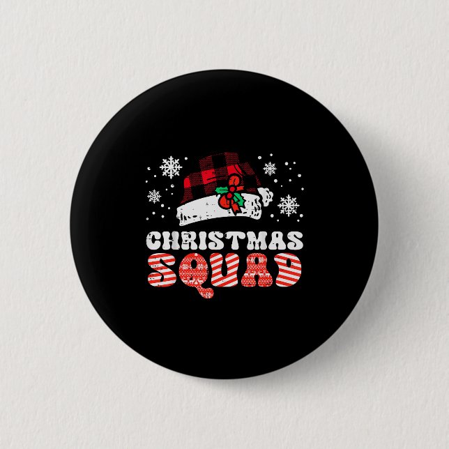 Christmas Squad Funny Xmas Crew Team Matching Kids Knapp (Framsida)