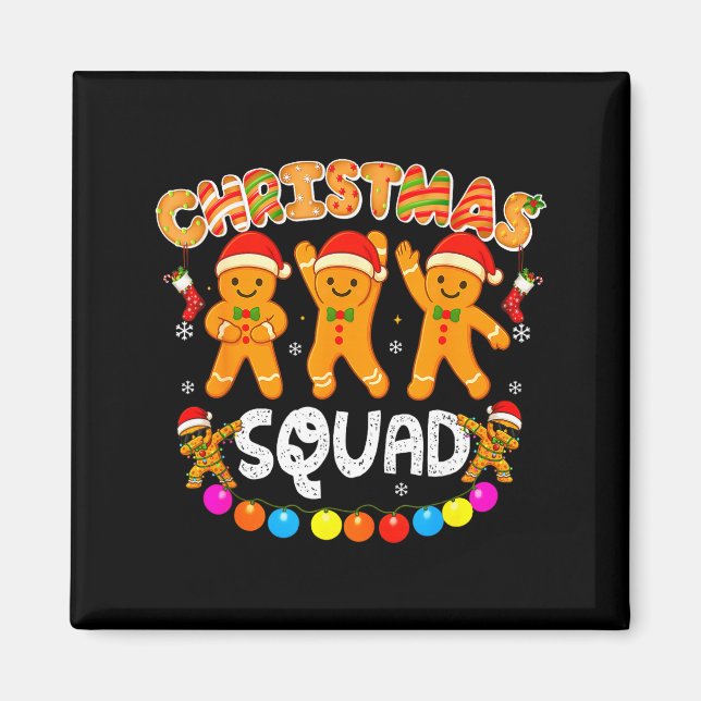 Christmas Squad Funny Xmas Gingerbread Family Matc Magnet (Framsidan)