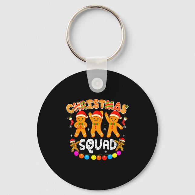 Christmas Squad Funny Xmas Gingerbread Family Matc Nyckelring (Framsida)
