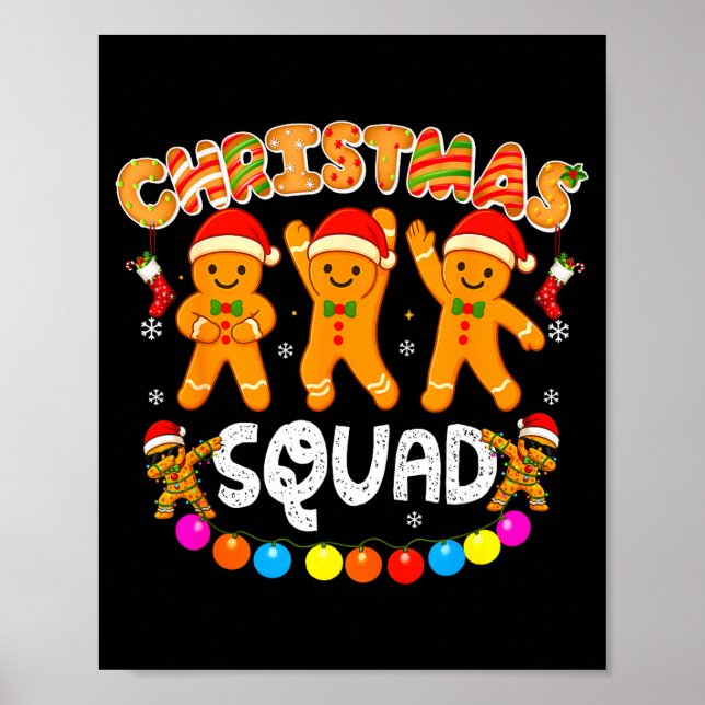 Christmas Squad Funny Xmas Gingerbread Family Matc Poster (Framsidan)