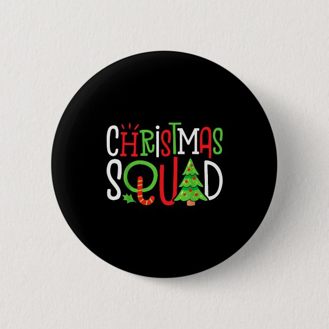 Christmas Squad Funny Xmas Tree Family Matching Pa Knapp (Framsida)