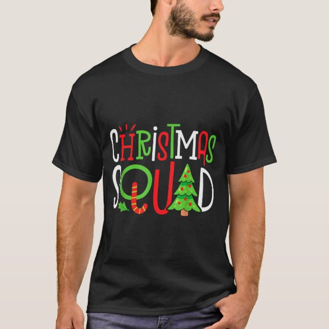 Christmas Squad Funny Xmas Tree Family Matching Pa T Shirt (Framsida)