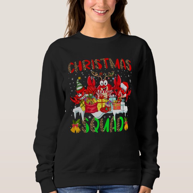 Christmas Squad Leopard Three Santa Reindeer Elf C T Shirt (Framsida)