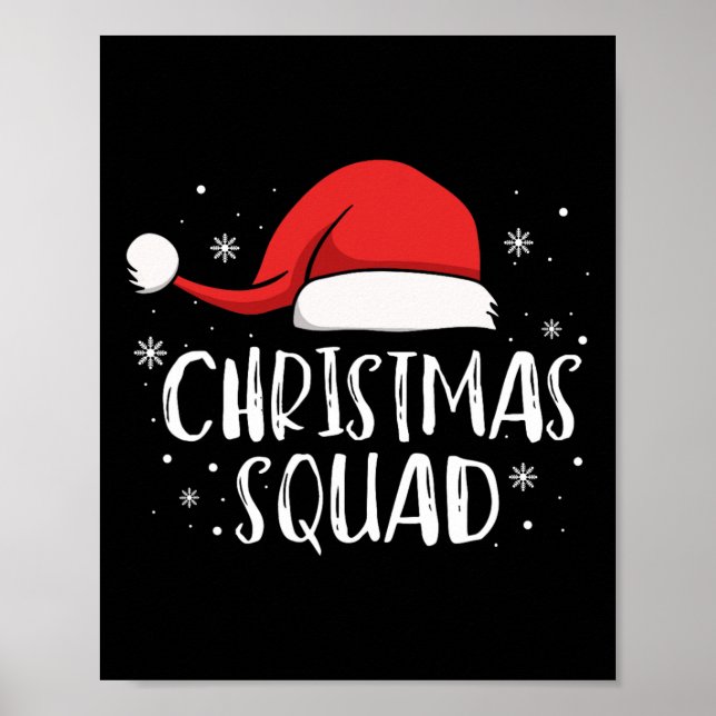 Christmas Squad Light Red Santa Hat Family Matchin Poster (Framsidan)