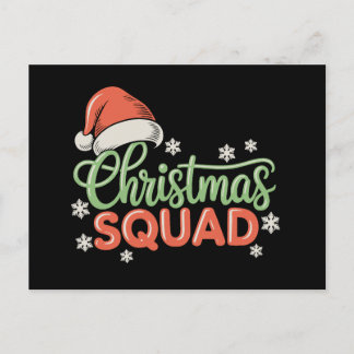 Christmas Squad Matching Family Santa Xmas Holiday Helg Vykort