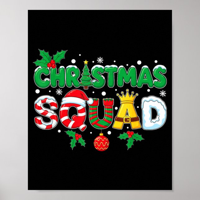 Christmas Squad Merry Xmas Family Holiday Snow Elf Poster (Framsidan)