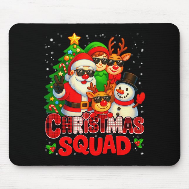 Christmas Squad Plaid Santa Snowman Elf Rudolph Xm Musmatta (Framsidan)