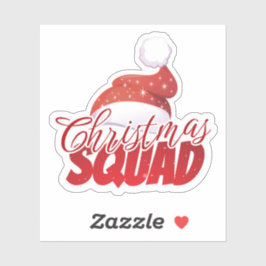 Christmas Squad Red Santa Hat Sticker Klistermärken
