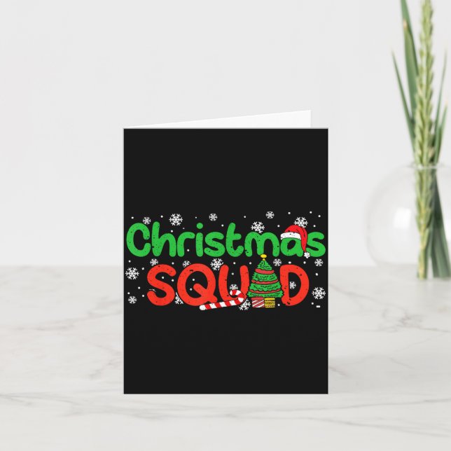 Christmas Squad Santa Dabbing Elf Family Matching  Kort (Framsida)
