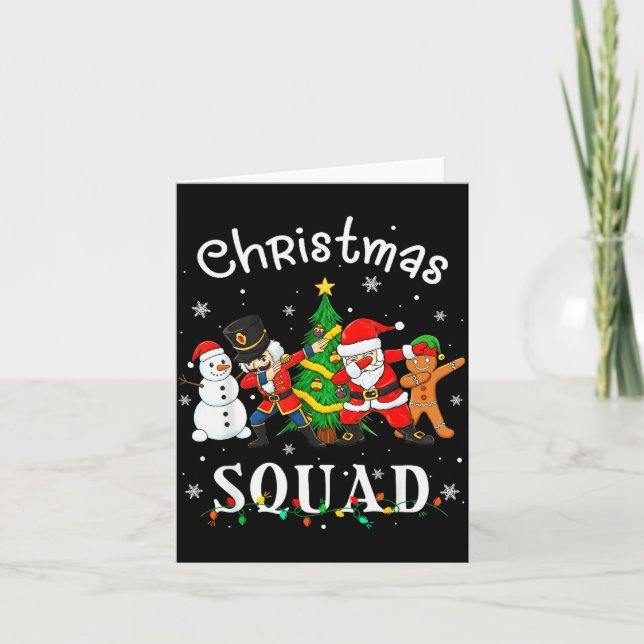 Christmas Squad Santa Dabbing Elf Family Matching  Kort (Framsida)