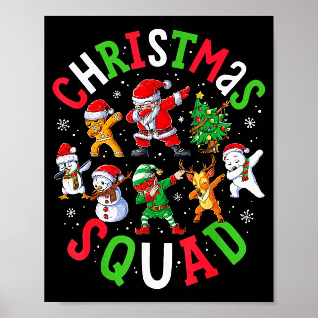 Christmas Squad Santa Dabbing Elf Family Matching  Poster (Framsidan)