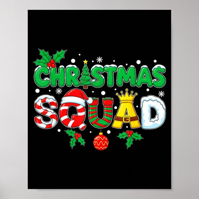 Christmas Squad Santa Dabbing Elf Family Matching  Poster (Framsidan)