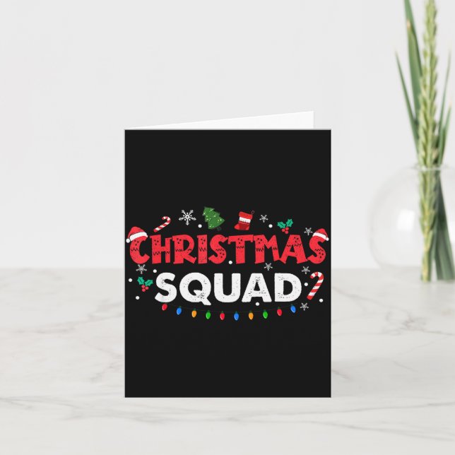 Christmas Squad Santa Family Matching Group Xmas B Kort (Framsida)