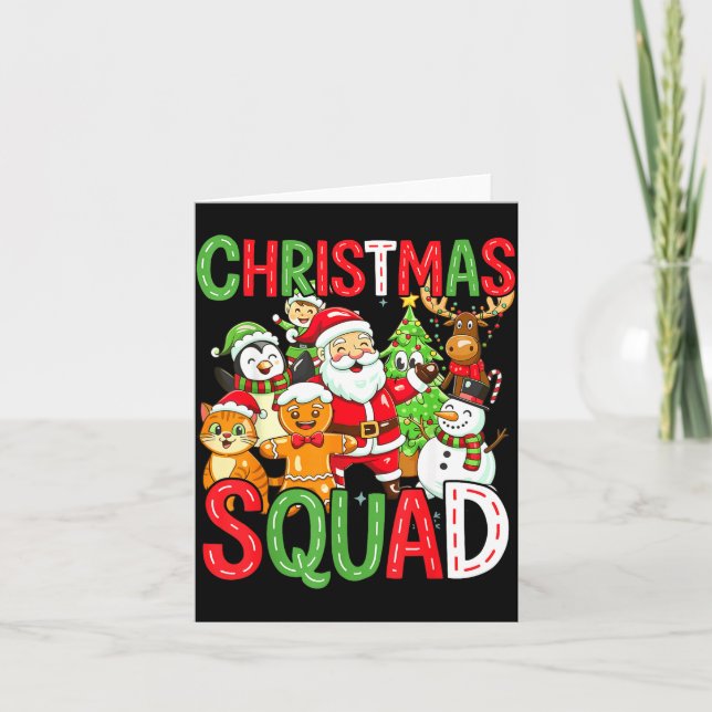 Christmas Squad Santa Family Matching Xmas  Kort (Framsida)