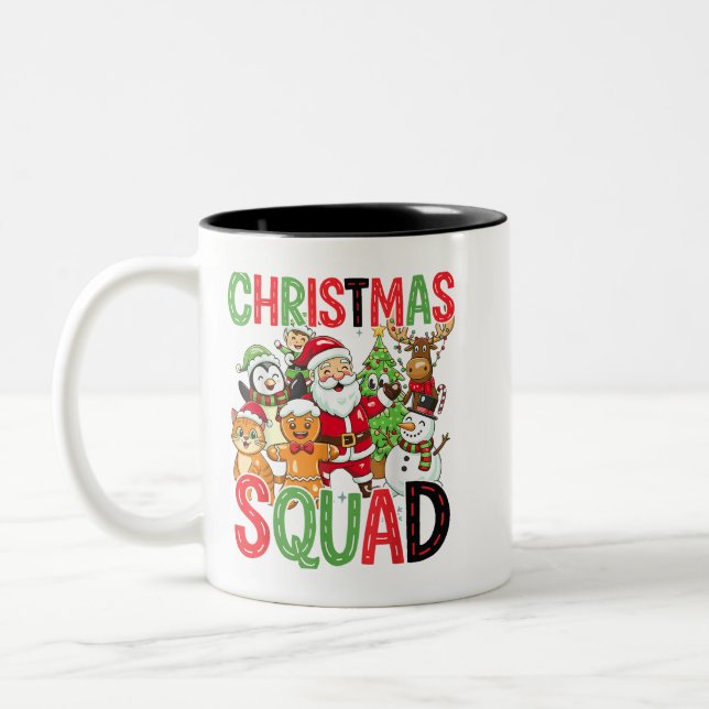 Christmas Squad Santa Family Matching Xmas Två-Tonad Mugg (Vänster)
