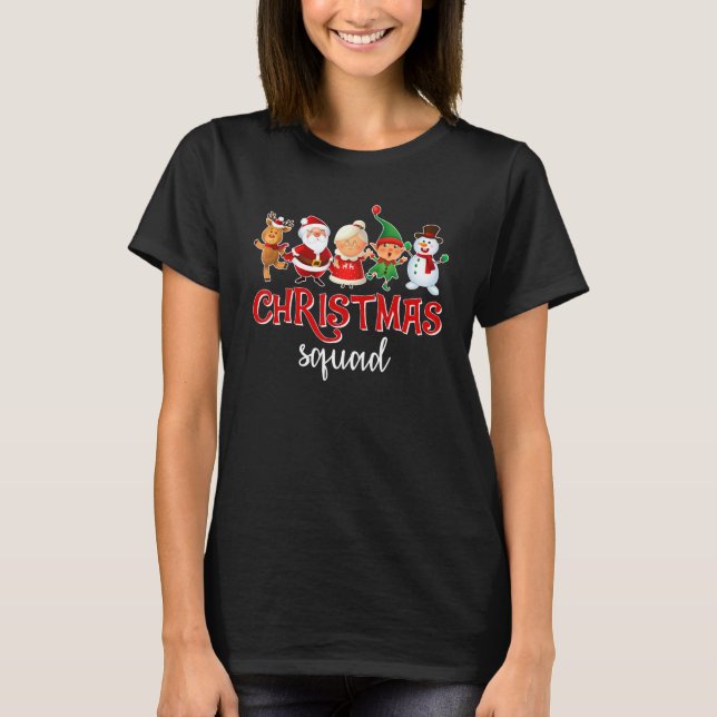 Christmas Squad Santa Reindeer Boys Girls Kids Xma T Shirt (Framsida)