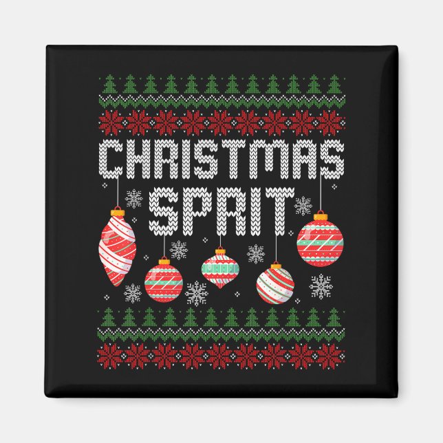 Christmas Srit Matching Funny Couples Ugly Sweater Magnet (Framsidan)
