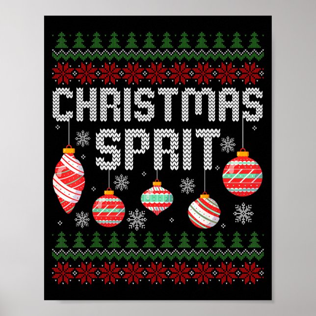 Christmas Srit Matching Funny Couples Ugly Sweater Poster (Framsidan)